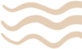 A green and beige pattern with waves in the background.